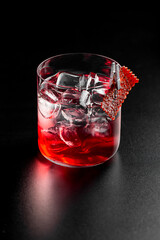 alcoholic cocktail with berry chip