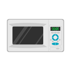 Microwave oven icon in cartoon style. Kitchen appliances isolated on white. Vector illustration.