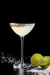alcoholic cocktail with lime and lemon