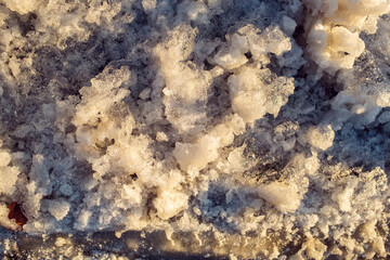 Fototapeta na wymiar Frozen slushy snow and ice pattern