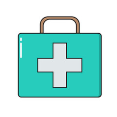 Obraz premium Doctor's case simple medical icon in trendy line style isolated on white background for web apps and mobile concept. Vector Illustration