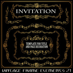 Vector set frame and border design elements