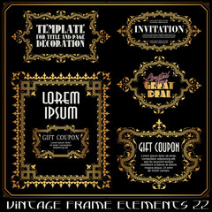 Vector set frame and border design elements