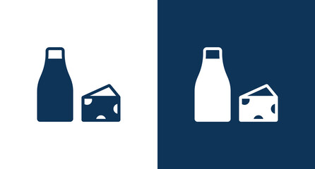 Milk and cheese outline icon for web and mobile