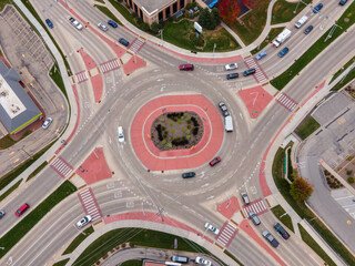 Traffic in a roundabout
