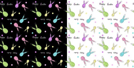 Seamless Vector pattern with Easter bunnies