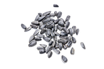 sunflower seeds isolated on white background. cereals cut out