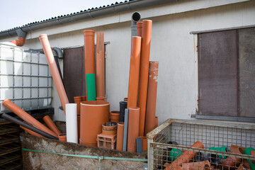 Sewer pipes on the square