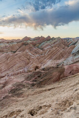 Morning view of rainbow mountains in Zhangye Danxia National Geopark, Gansu Province, China