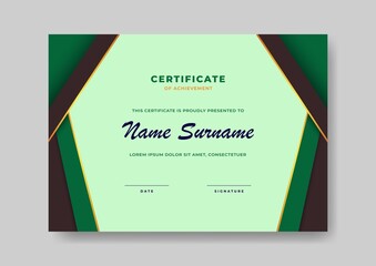 modern and elegant certificate of achievement and of appreciation design template