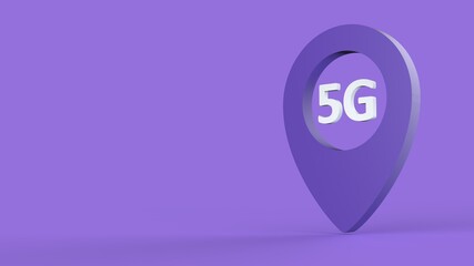 5G Purple icon 3d illustration render.