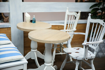 chair and table in cafe