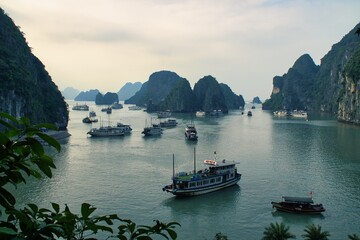 Scenic view of Ha long bay in north Vietnam