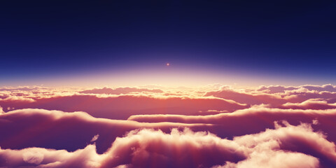 above clouds sunrise sun ray illustration