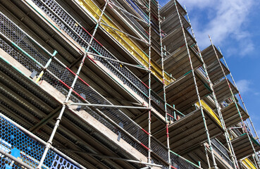 Scaffolding on a construction site
