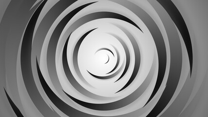 Gray black circles abstract background.3D illustration with paper cut style.