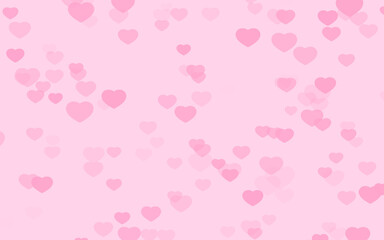 Valentine day pink hearts on pink background.