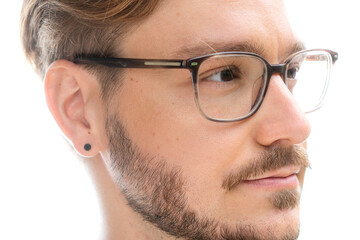 Obraz premium A portrait of a man with glasses