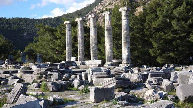 Image of the ruins of the Athena temple in Priene.