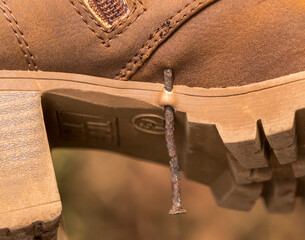 rusty nail punctures boot