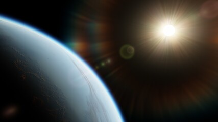 Planets and galaxy, science fiction wallpaper. Beauty of deep space. Billions of galaxy in the universe Cosmic art background 3d render