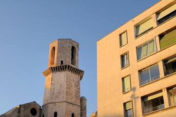 Bell tower, Saint-Laurent et Sainte-Catherine, Marseille, Bouches-du-Rhone, Provence-Alpes-Cote...