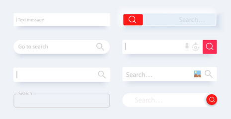 Search bar. Set Search bar vector element design, set of search boxes ui template isolated on gray background. Search Address and navigation bar icon. Vector illustration