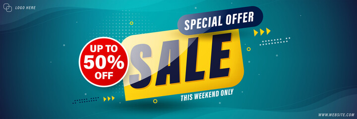 Sale banner template design for web, Sale special up to 50% off.