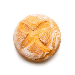 Round baked grain bread