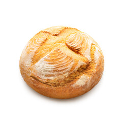 Round baked grain bread