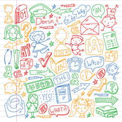 Young kids. School children. English courses. English language.