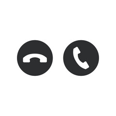 Call icons. Handset symbols. Vector icons set