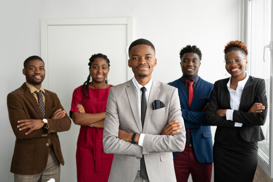 team of young african people in the office 