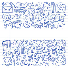 English language. Flat design, vector pattern.