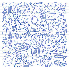 English language. Flat design, vector pattern.