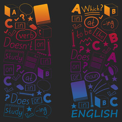 Concept of learning English. Flat design, vector pattern.