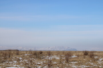 Boundless Siberian sky in winter
