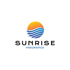 Sunrise Insurance Technology logo vector icon illustration modern gradient style