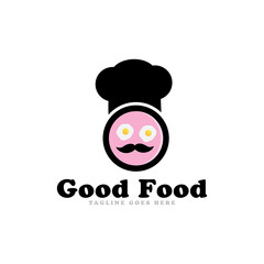 Naklejka premium Good food logo icon vector template.