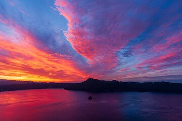摩周第三展望台　摩周湖の夜明け