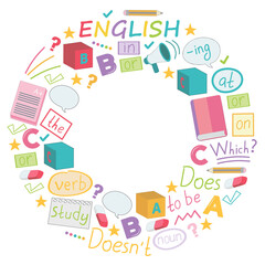 Concept of learning English. Flat design, vector pattern.