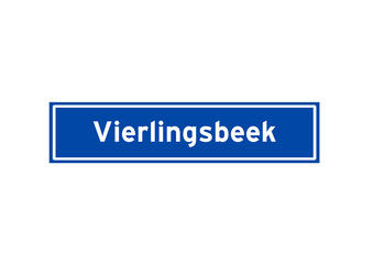 Vierlingsbeek isolated Dutch place name sign. City sign from the Netherlands.