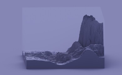 polygonal representation of geological formations 3D computer generate landscape