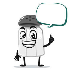 vector illustration of salt shaker mascot or character says with blank balloon speech