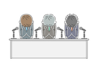 企業の謝罪会見のイラスト Wall Mural Wallpaper Murals R Design