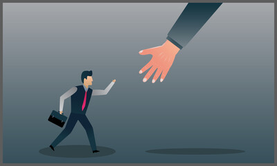 Fototapeta premium vector illustration of helping hand business, symbol of support, assistance and cooperation, Eps 10