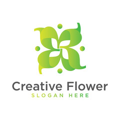 Creative flower logo vector template