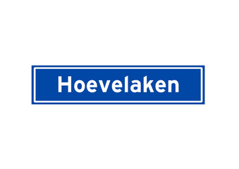 Hoevelaken isolated Dutch place name sign. City sign from the Netherlands.