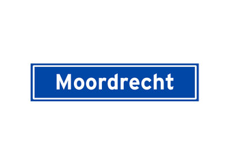 Moordrecht isolated Dutch place name sign. City sign from the Netherlands.