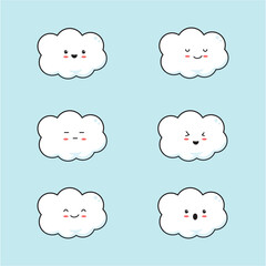 cloud sky kawaii cartoon isolated icon design vector illustration
